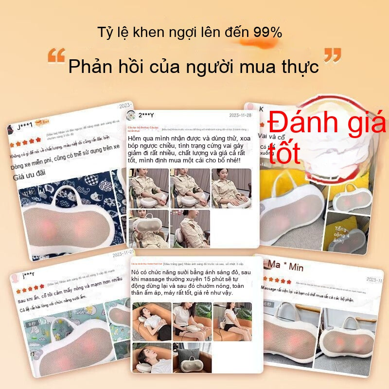Shigo đa chức năng massage gối vai cổ thắt lưng massage lưng thắt lưng nhào toàn thân đệm đệm gia đì
