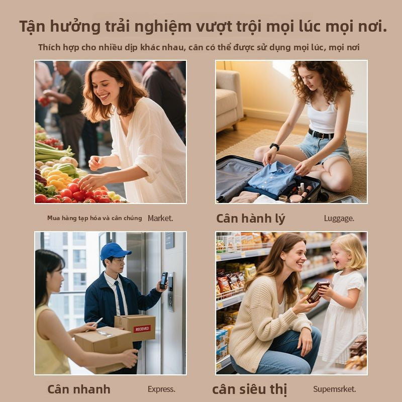Cân Điện Tử Cầm Tay Mini - Cân Hành Lý Gia Đình Nhỏ Gọn, Cân Cầm Tay Du Lịch, Cân Đo Trọng Lượng Val