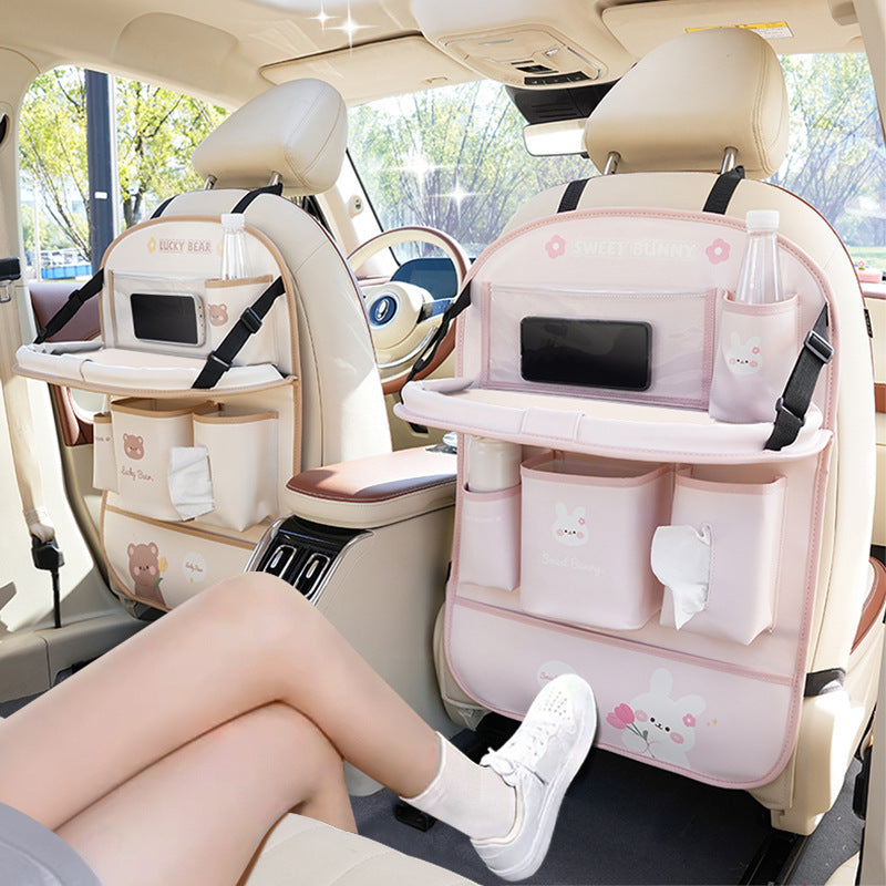 Túi lưu trữ túi treo dễ thương gấu thỏ xe ghế sau lưu trữ túi đa chức năng bàn ăn