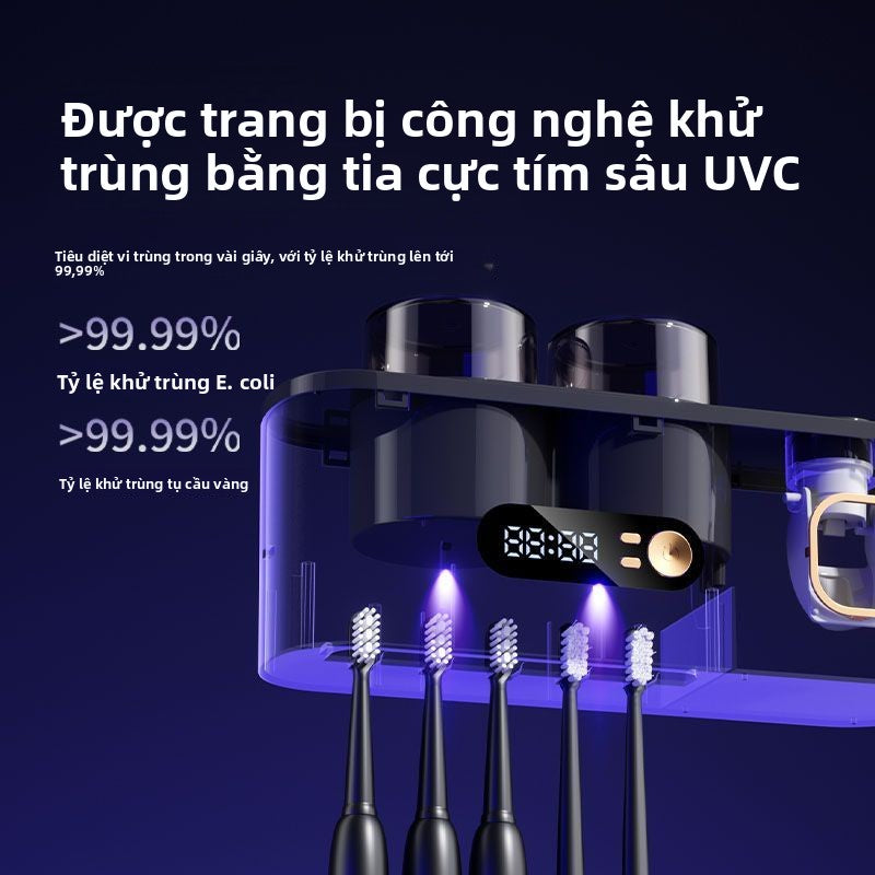 Máy tiệt trùng bàn chải đánh răng, cốc súc miệng thông minh, khử trùng bằng tia cực tím tại nhà, giá