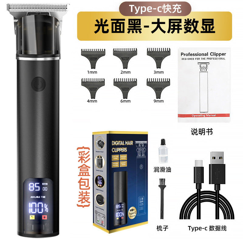 Máy cắt tóc làm tóc điện đẩy đầu dầu điện đẩy đầu dầu cắt khắc đầu hói cắt tóc đẩy