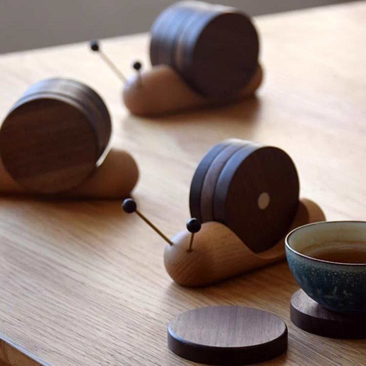 Miếng lót cốc Sáng tạo gia đình ốc sên cốc đệm máy tính để bàn cách nhiệt đệm trang trí đồ trang trí sáng tạo cốc