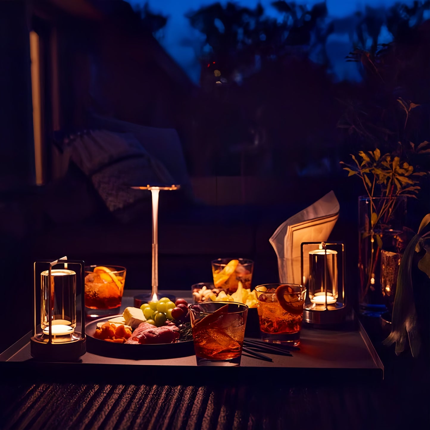 Đèn Nhà hàng Bắc Âu đèn không khí quán cà phê sáng tạo sạc ngoài trời đèn bàn cắm trại đèn ngủ thanh