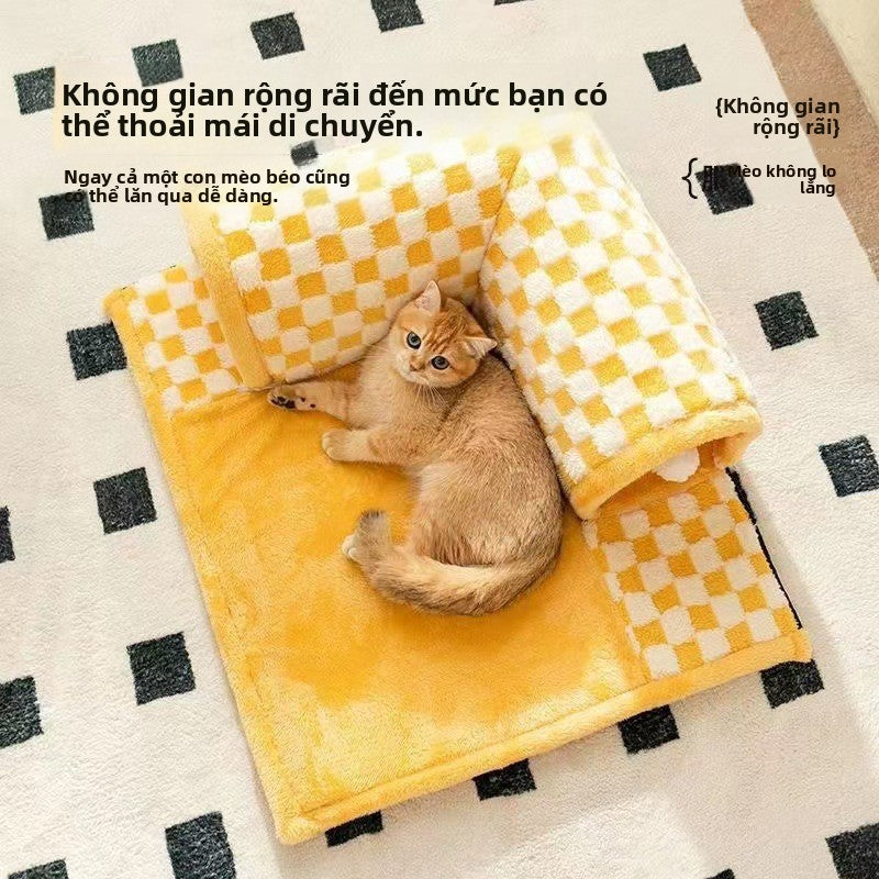 Đệm nằm cho Mèo đường hầm mê cung khoan lỗ mùa thu và mùa đông giữ ấm mèo tổ đường hầm mèo tổ mèo bốn mùa chung