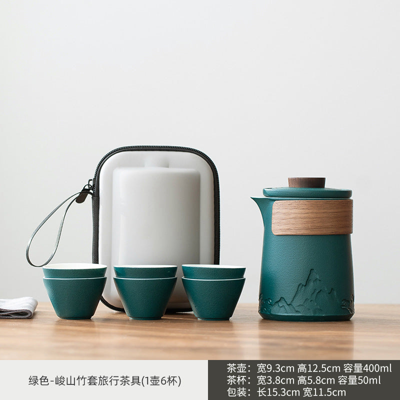 Bộ trà du lịch Ningxuan di động cốc khách hàng nhanh gia đình bình thủy tinh công ty quà tặng bộ trà