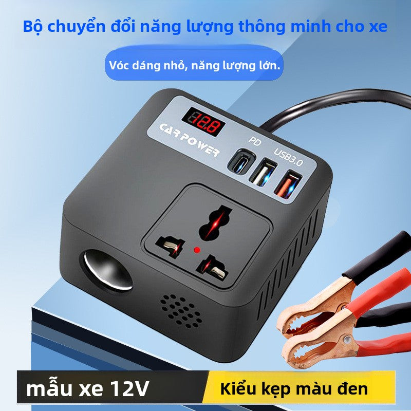 biến tần ô tô Mẫu mới 12V đến 220V xe n Rubik 's Cube pin kẹp điện thoại di động sạc nhanh 24V tiêu chuẩn q