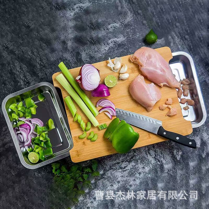 Thớt  tre hàng sẵn Bảng cắt bánh mì trái cây nhà bếp gia đình với ngăn kéo bảng cắt rau nấu chín bảng