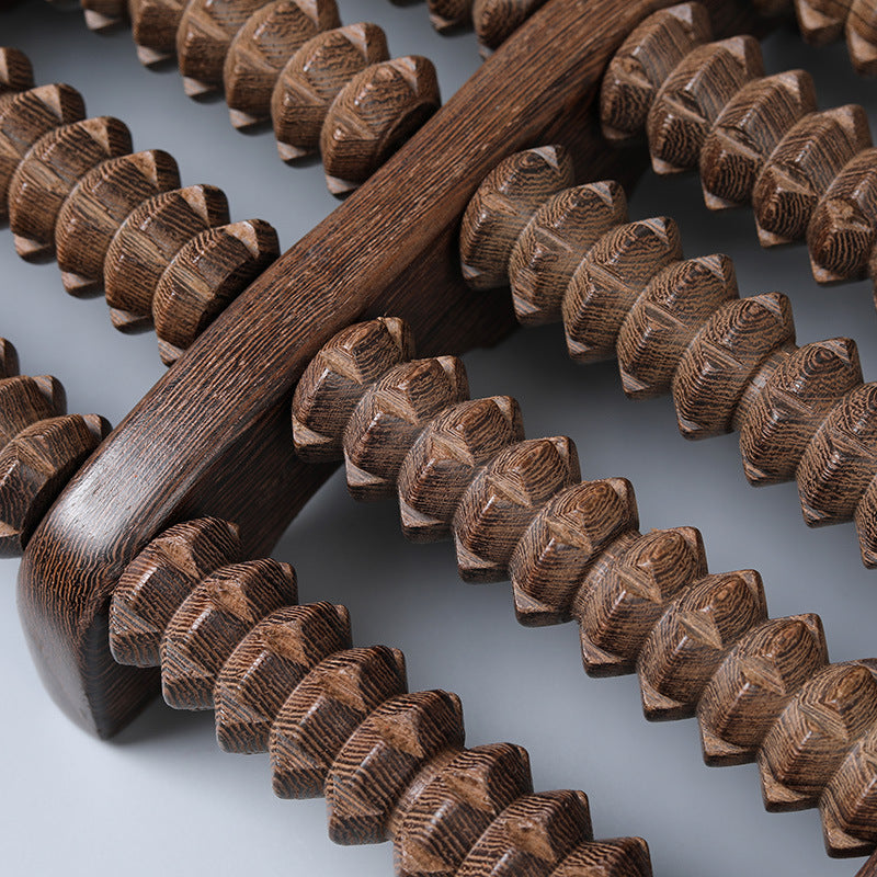 Bàn gỗ chân massage chân con lăn bánh xe gỗ rắn chà xát theo chân trị liệu chân con lăn bóng châ