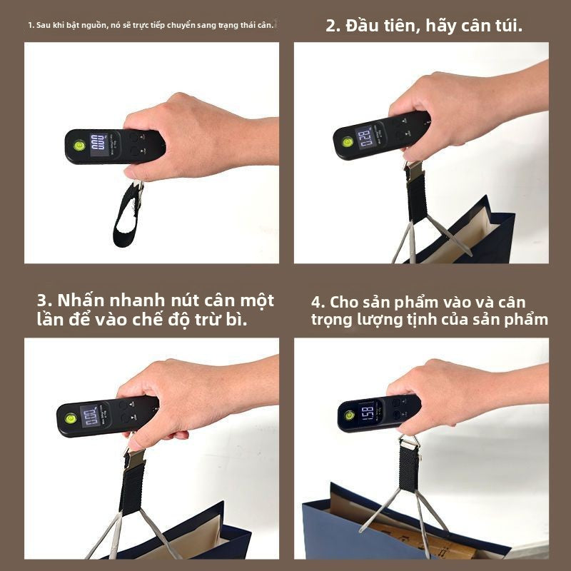 Cân Điện Tử Cầm Tay Mini - Cân Hành Lý Gia Đình Nhỏ Gọn, Cân Cầm Tay Du Lịch, Cân Đo Trọng Lượng Val