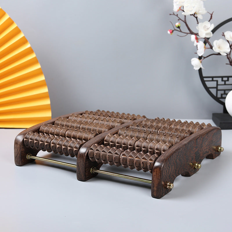 Bàn gỗ chân massage chân con lăn bánh xe gỗ rắn chà xát theo chân trị liệu chân con lăn bóng châ