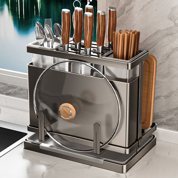 giá đỡ dao 304 thép không gỉ  nhà bếp giá đỡ hộp đựng đũa giá đỡ đa chức năng giá đỡ thớt dao một mản