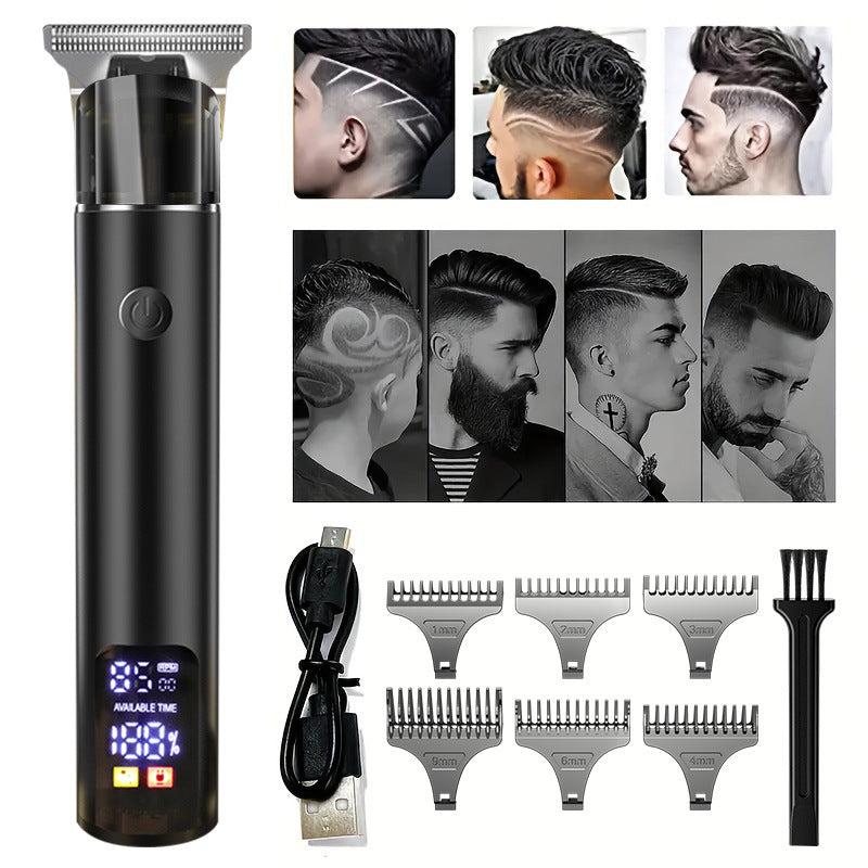 Máy cắt tóc làm tóc điện đẩy đầu dầu điện đẩy đầu dầu cắt khắc đầu hói cắt tóc đẩy