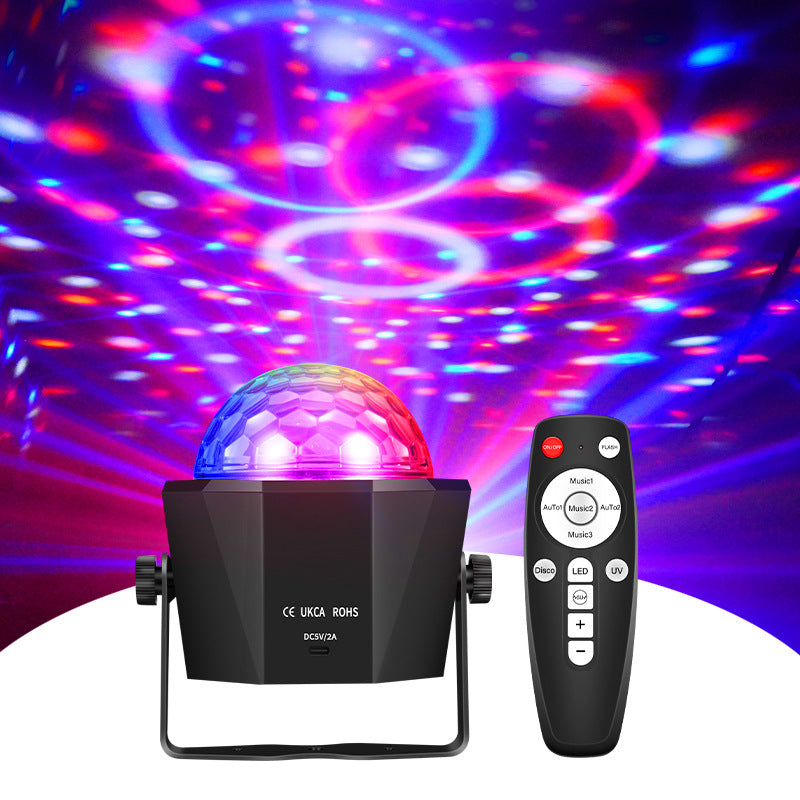 Đèn LED ánh sáng tím đèn sân khấu nhấp nháy điều khiển bằng giọng nói bảy màu LED sân