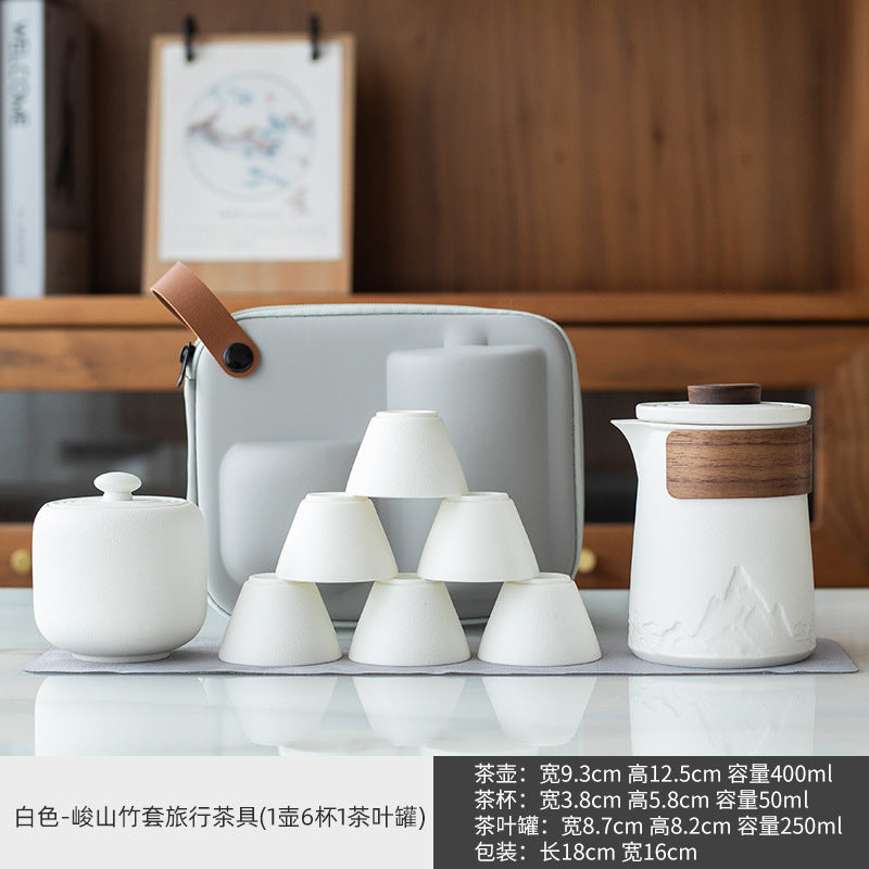 Bộ trà du lịch Ningxuan di động cốc khách hàng nhanh gia đình bình thủy tinh công ty quà tặng bộ trà