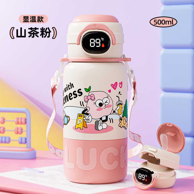 Bình giữ nhiệt trẻ em đi học bình uống nước cho học sinh tiểu học  mới giá trị màu sắc cao thép