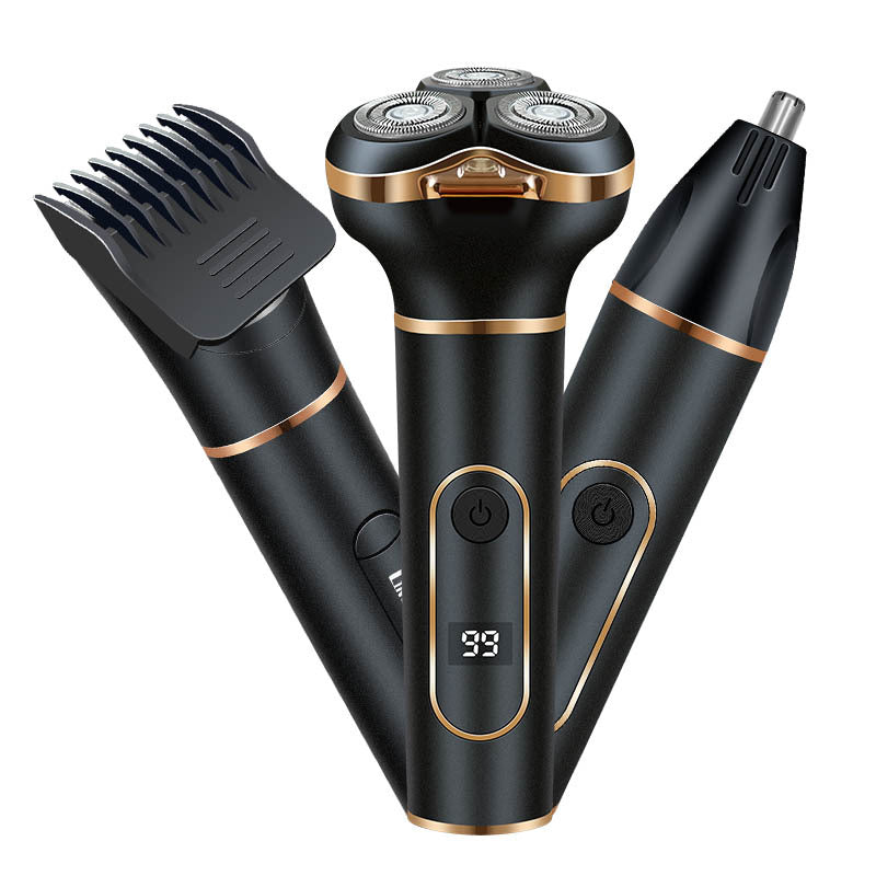 Máy cạo râu điện Lingke 3608 Đa chức năng 3 trong 1 LCD kỹ thuật số hiển thị nam bộ dao cạo sạc USB