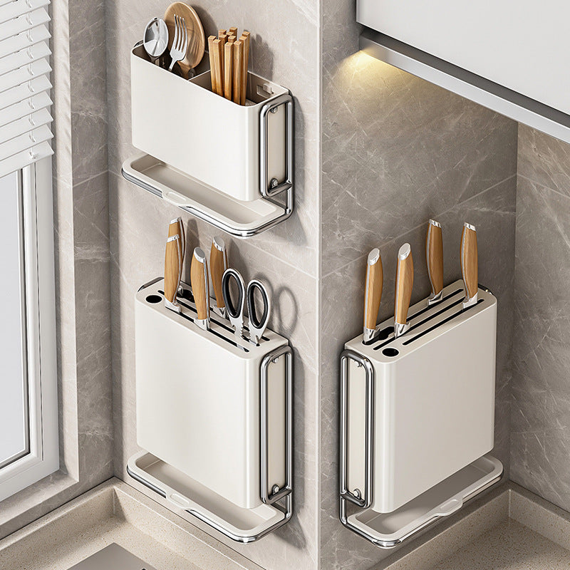 Giá đỡ dao giá đỡ dao nhà bếp đa chức năng giá đỡ dao nhà bếp miễn phí đục lỗ treo tường hộp đũa giá