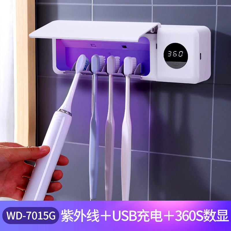 Hộp bàn chải đánh răng khử trùng usb sạc thông minh kỹ thuật số hiển thị tia cực tím