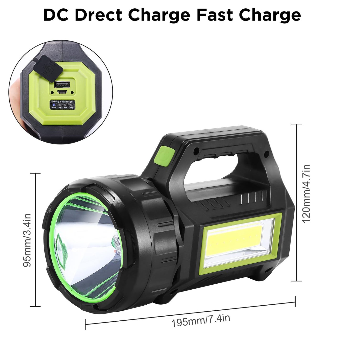 Đèn pin USB năng lượng mặt trời phiêu lưu ngoài trời sạc đèn xách tay đèn pha đa chức năng đèn báo