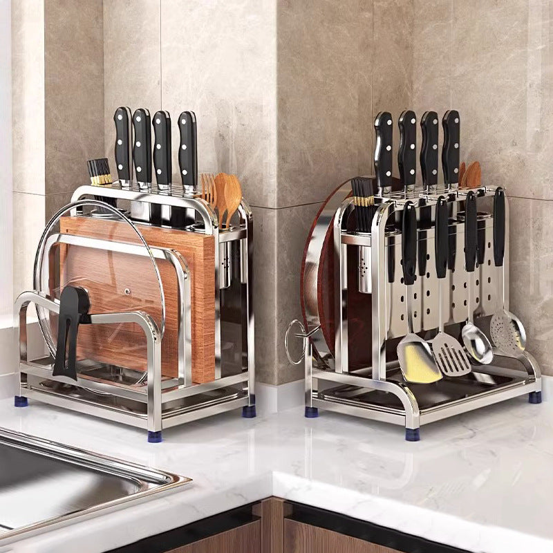 Giá đỡ dao bằng thép không gỉ giá đỡ bếp giá đỡ dao đa chức năng giá đỡ dao làm bếp đũa hộp thớt dao
