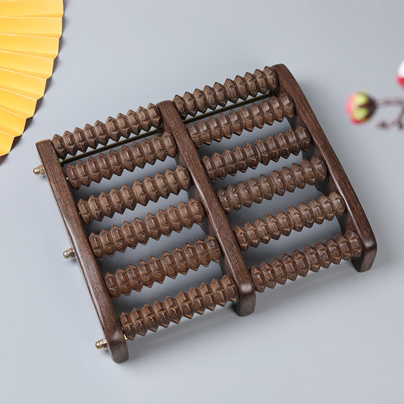Bàn gỗ chân massage chân con lăn bánh xe gỗ rắn chà xát theo chân trị liệu chân con lăn bóng châ