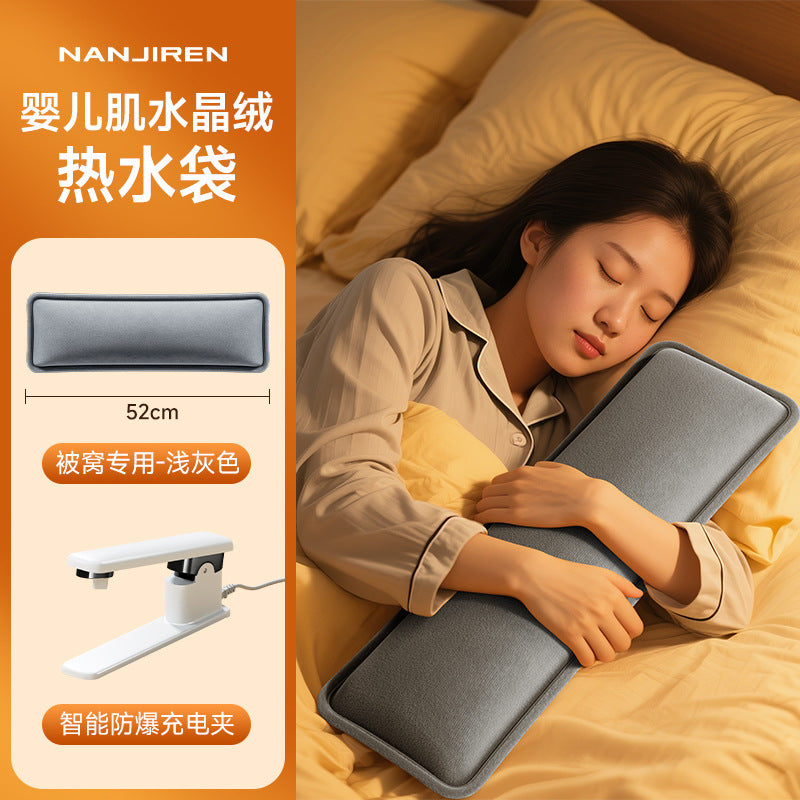 Gối sưởi ấm dài làm ấm giường, làm ấm khớp, làm ấm cơ thể, túi nước nóng sạc, làm ấm