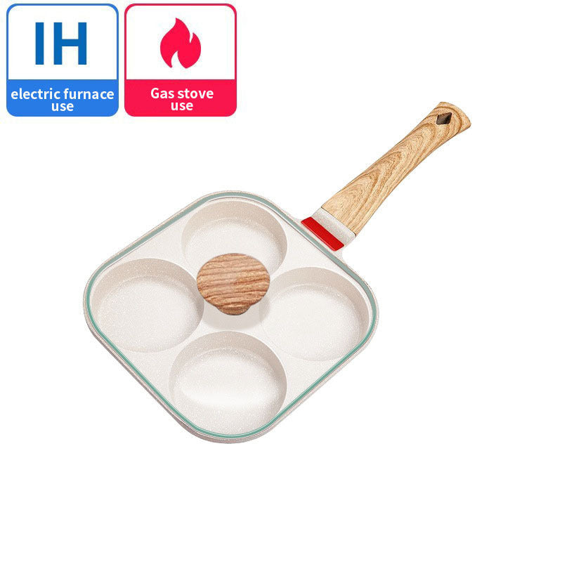 Chảo chiên bốn lỗ có nắp không dính nấu được bếp từ