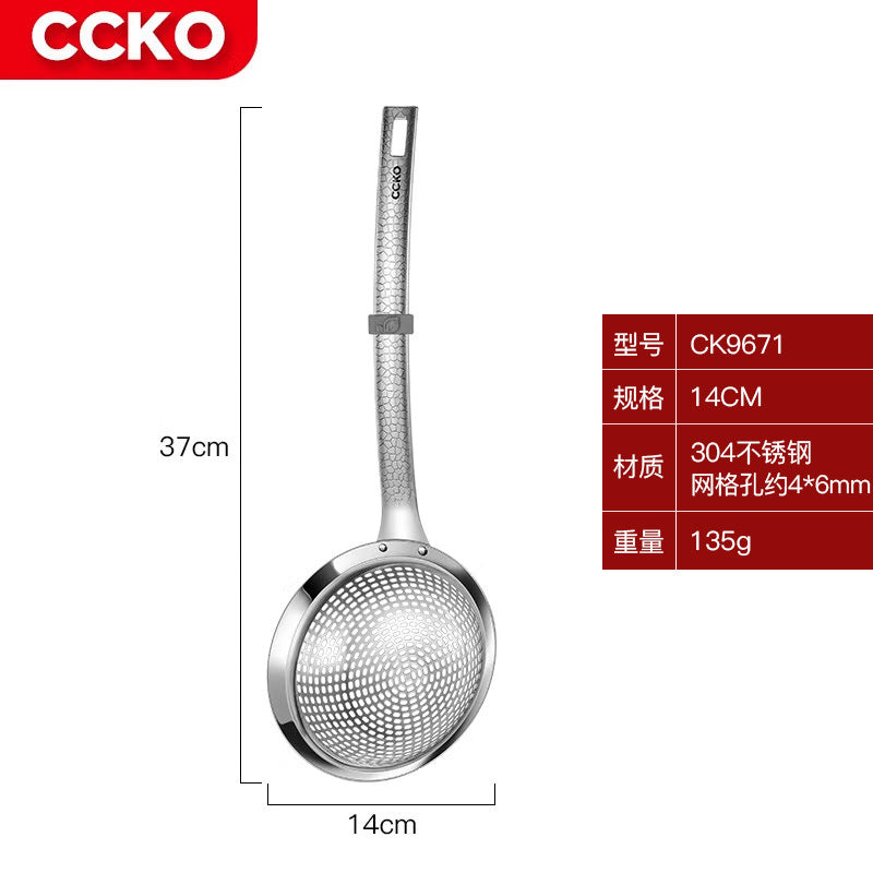 muỗng 304 thép không gỉ gia đình nhà bếp lọc lưới lớn hàng rào làm bánh bao chiên lẩu làm