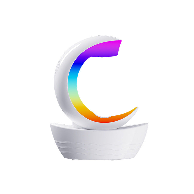 Máy tạo độ ẩm loa Bluetooth chống trọng lực mới của tàu mặt trăng, đèn bầu không khí bảy màu, lượng