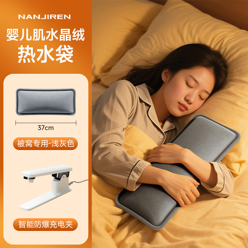 Gối sưởi ấm dài làm ấm giường, làm ấm khớp, làm ấm cơ thể, túi nước nóng sạc, làm ấm