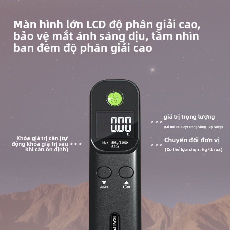 Cân Điện Tử Cầm Tay Mini - Cân Hành Lý Gia Đình Nhỏ Gọn, Cân Cầm Tay Du Lịch, Cân Đo Trọng Lượng Val