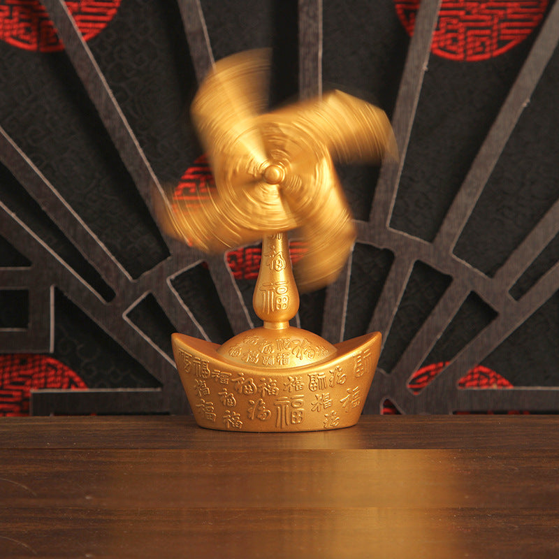 Chong Chóng màu vàng cát gió sinh nước lên Yuanbao cối xay gió trang trí cối xay gió xoay bàn trang trí