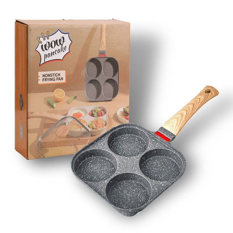 Chảo chiên bốn lỗ có nắp không dính nấu được bếp từ