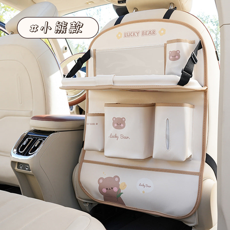 Túi lưu trữ túi treo dễ thương gấu thỏ xe ghế sau lưu trữ túi đa chức năng bàn ăn
