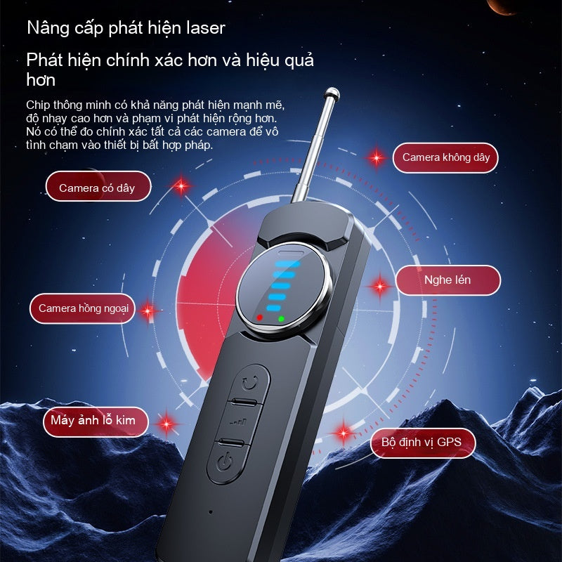 Máy dò camera F16 mới Tín hiệu không dây Máy quét hồng ngoại chống định vị nghe lén máy ảnh chống tr