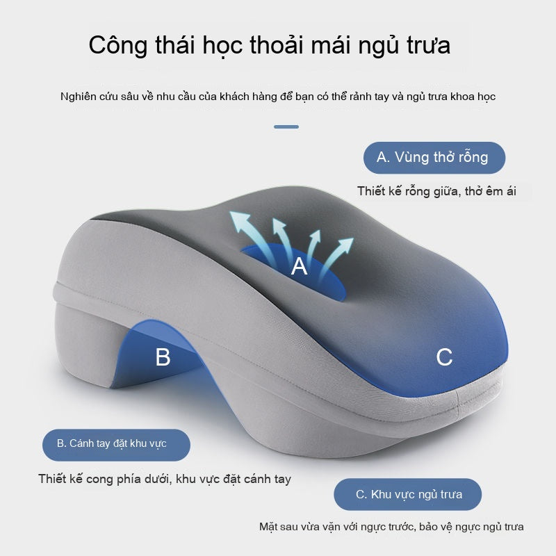 Học sinh nghỉ trưa nằm gối ngủ, bàn học của trẻ em nằm gối, văn phòng dựa gối đi làm, ngủ trưa, đồ t