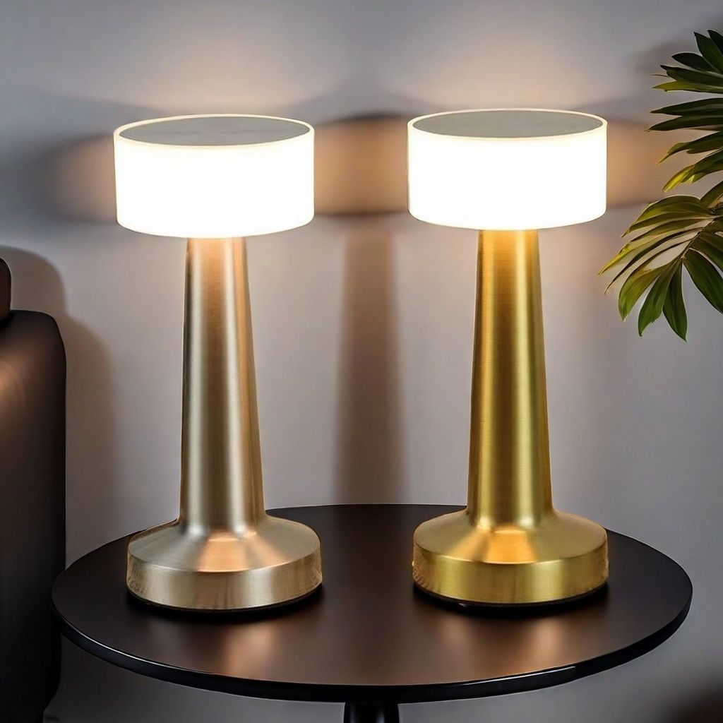 Đèn bàn thanh Đèn bàn kim loại có thể sạc lại ins gió chạm vào bàn trà đầu giường đèn không khí đèn