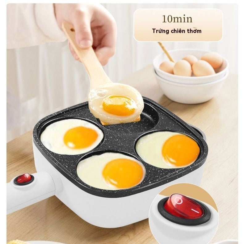 nồi chiên 4 lỗ trứng chiên,làm bánh mì kẹp thịt máy đáy phẳng