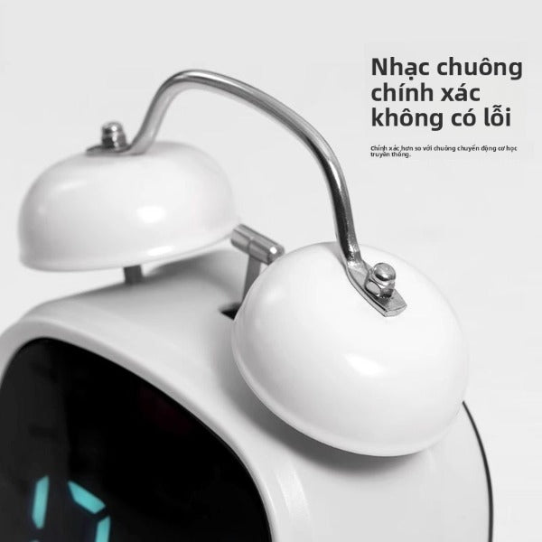 Đồng hồ chuông kim loại TIMESS Học sinh thức dậy màn hình LED âm lượng cực lớn HD hai bộ đồng hồ báo thức dà