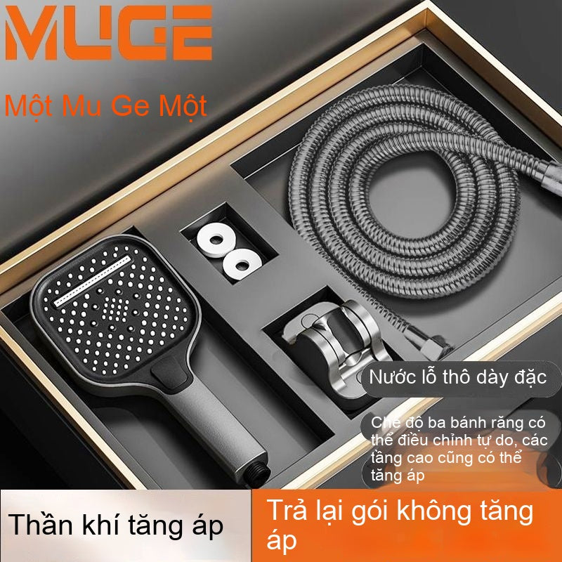 Đầu phun hoa tăng áp ba ngăn, bảng điều khiển lớn, phòng tắm, đầu tắm, đầu vòi hoa sen, đầu vòi sen,