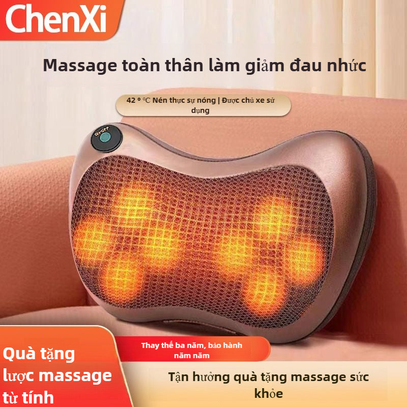 Máy massage cột sống cổ vai cổ cổ xoa bóp lưng thắt lưng gối massage đa chức năng đệm xe nhà quà tặn