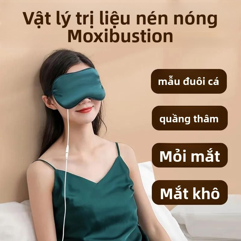Máy massage thư giãn mắt nhung nóng nén hơi nước mặt nạ mắt nhiệt độ không đổi học sinh ngủ giảm mệt mỏi
