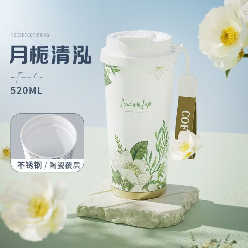 Cốc giữ nhiệt cafe 304 vỏ ngoài bằng gốm đẹp