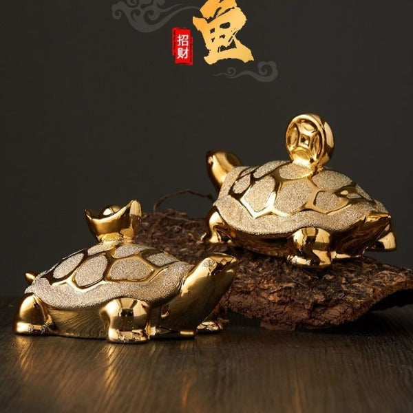 Rùa vàng trang trí nhà phố mạ vàng may mắn nhà phòng khách hiên văn phòng trang trí nhà quà tặng rùa