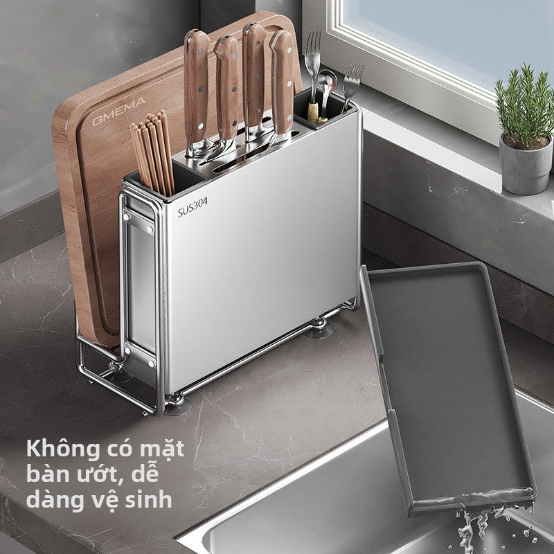 giá đỡ dao nhà bếp 304 thép không gỉ  giá đỡ dao đa chức năng giá đỡ đĩa một trong một lồng đũa lưu t