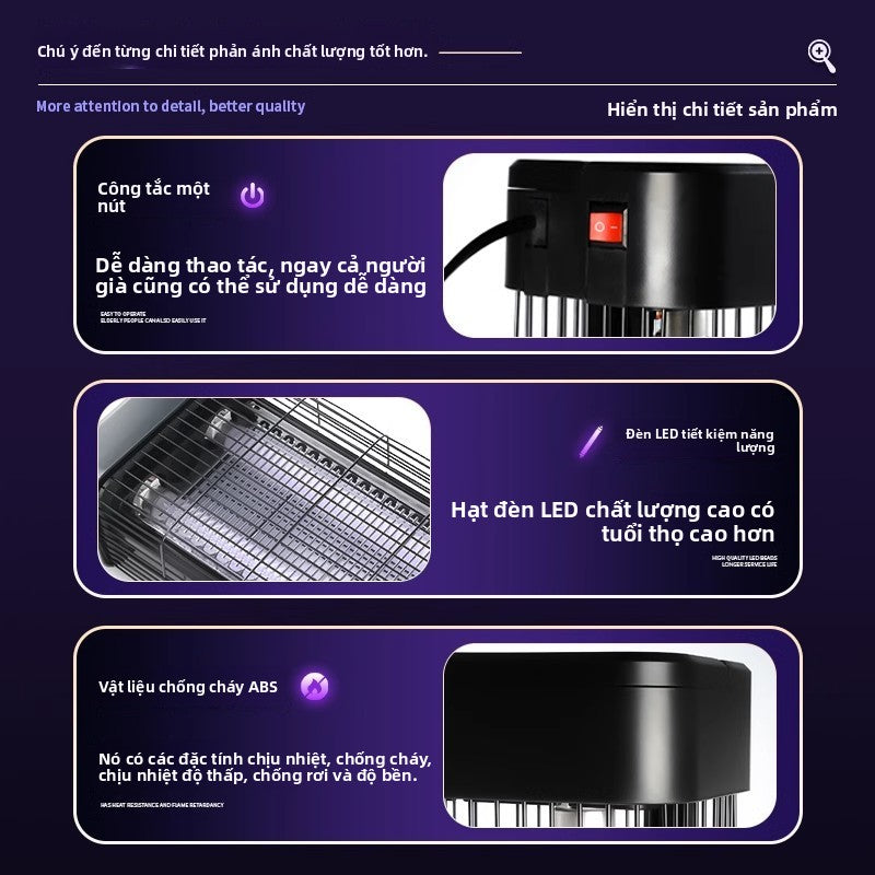 Đèn diệt muỗi mới đèn diệt ruồi máy bắt ruồi treo tường nhà hàng nhà hàng cửa hàng đồ chống muỗi điệ