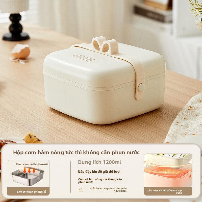 Hộp cơm điện bằng thép không gỉ hộp cơm trưa miễn phí phun nước giữ nhiệt hộp cơm túi cắm điện sưởi