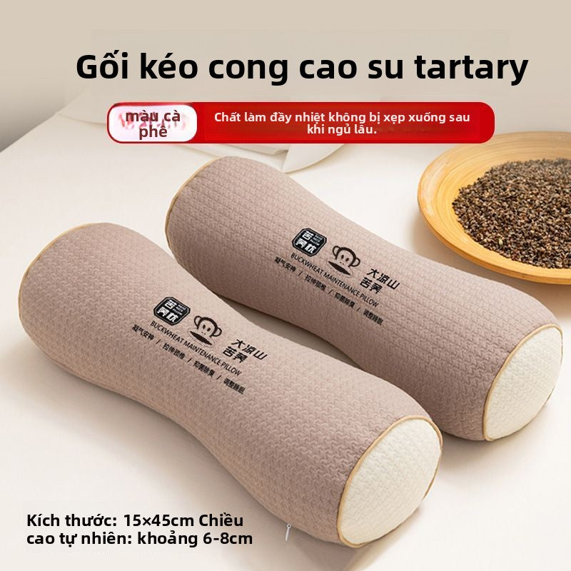 Bộ đôi gối vỏ da kiều mạch chống cung thẳng gối bảo vệ cột sống cổ tử cung hỗ trợ ngủ gối chuyên dụng l