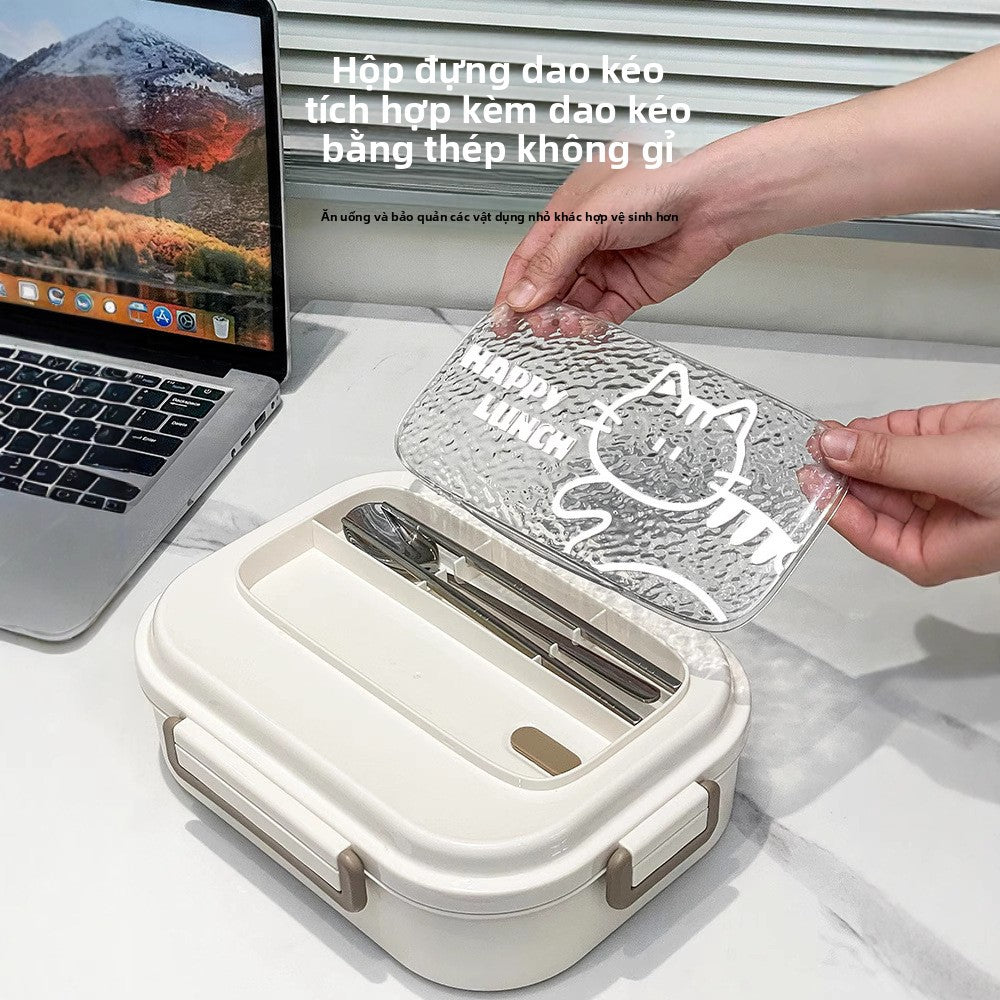 Hộp cơm giữ nhiệt bằng thép không gỉ 316L nhân viên văn phòng có thể lò vi sóng làm nóng hộp cơm trư