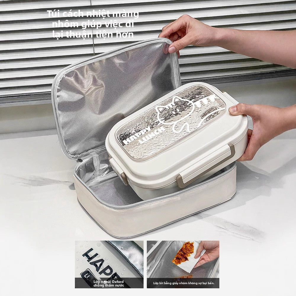Hộp cơm giữ nhiệt bằng thép không gỉ 316L nhân viên văn phòng có thể lò vi sóng làm nóng hộp cơm trư